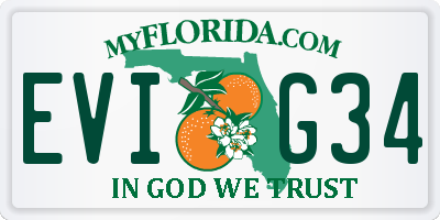 FL license plate EVIG34