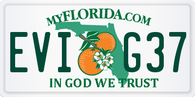 FL license plate EVIG37