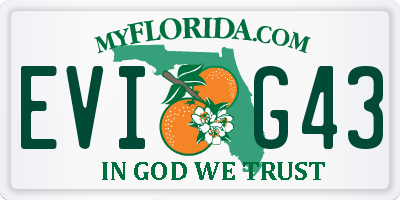 FL license plate EVIG43