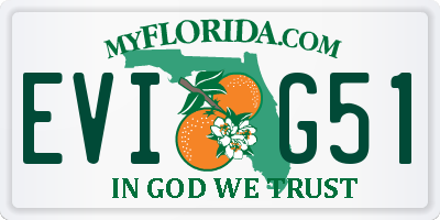 FL license plate EVIG51