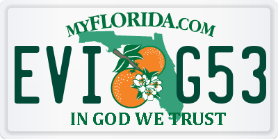 FL license plate EVIG53