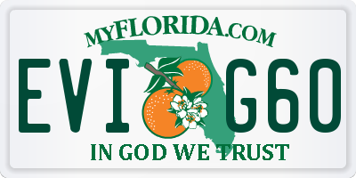 FL license plate EVIG60