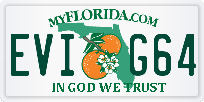 FL license plate EVIG64
