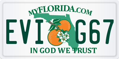 FL license plate EVIG67