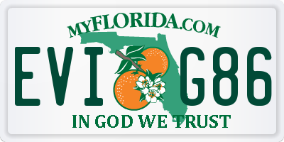FL license plate EVIG86