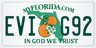 FL license plate EVIG92