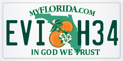 FL license plate EVIH34