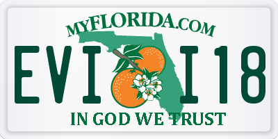 FL license plate EVII18