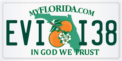 FL license plate EVII38
