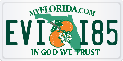 FL license plate EVII85