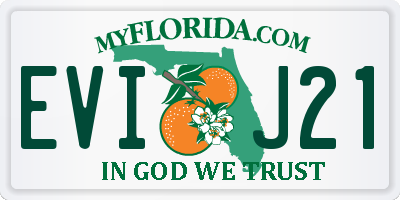 FL license plate EVIJ21