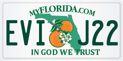 FL license plate EVIJ22