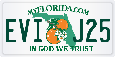 FL license plate EVIJ25