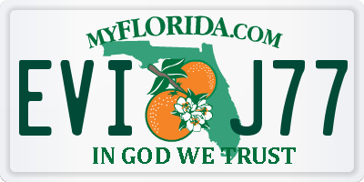 FL license plate EVIJ77