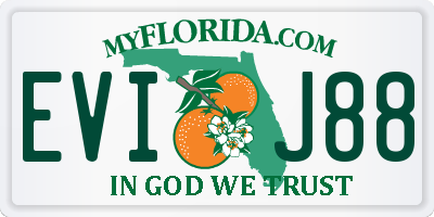 FL license plate EVIJ88
