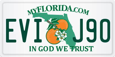 FL license plate EVIJ90