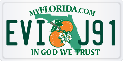 FL license plate EVIJ91