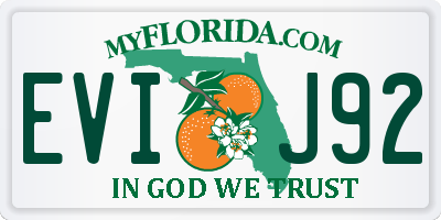 FL license plate EVIJ92