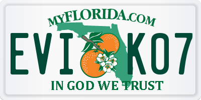 FL license plate EVIK07