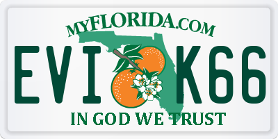 FL license plate EVIK66