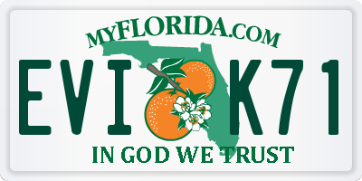 FL license plate EVIK71