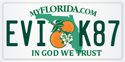 FL license plate EVIK87
