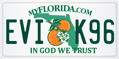 FL license plate EVIK96