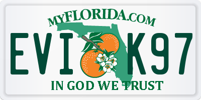 FL license plate EVIK97