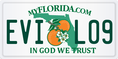 FL license plate EVIL09
