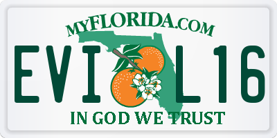 FL license plate EVIL16