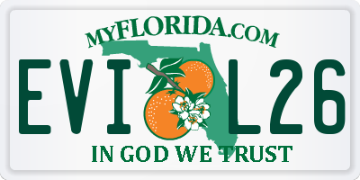 FL license plate EVIL26