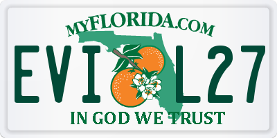 FL license plate EVIL27