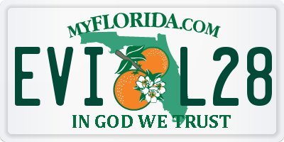 FL license plate EVIL28