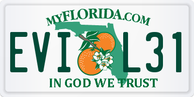 FL license plate EVIL31