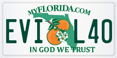 FL license plate EVIL40