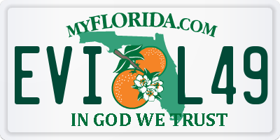 FL license plate EVIL49