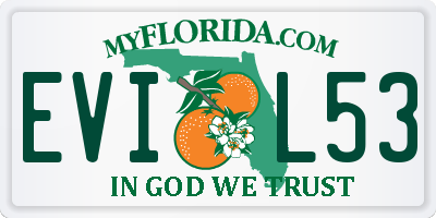 FL license plate EVIL53