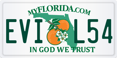 FL license plate EVIL54