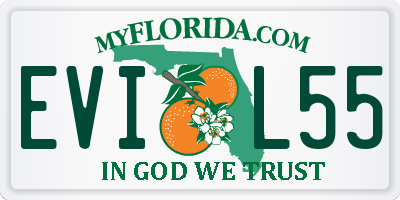 FL license plate EVIL55