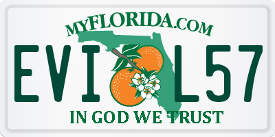 FL license plate EVIL57