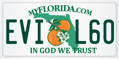 FL license plate EVIL60