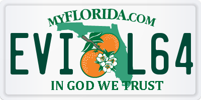 FL license plate EVIL64
