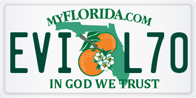 FL license plate EVIL70