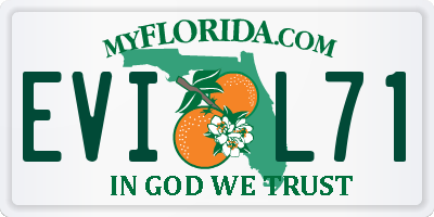 FL license plate EVIL71