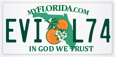 FL license plate EVIL74