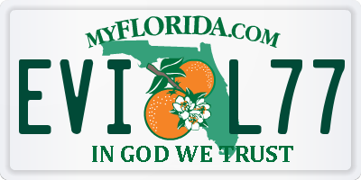 FL license plate EVIL77
