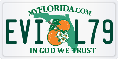 FL license plate EVIL79