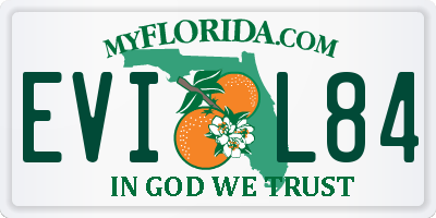 FL license plate EVIL84
