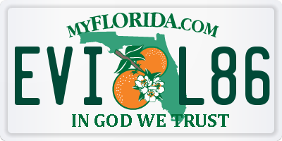 FL license plate EVIL86