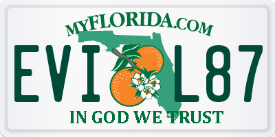 FL license plate EVIL87